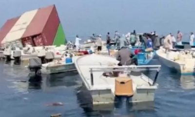 Kapal Kontainer Singapura Terbakar dan Tenggelam di Selat Hormuz Dihantam Proyektil