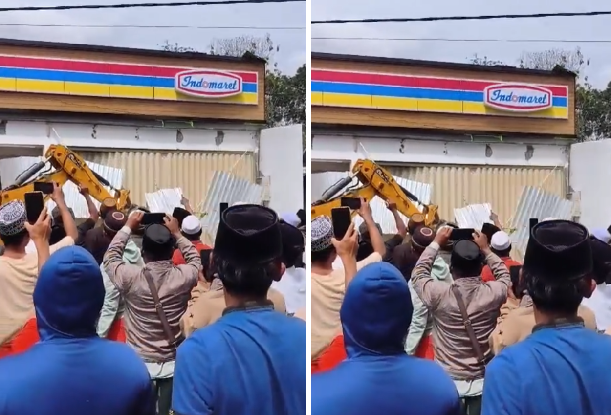 Massa Tolak Pembangunan Minimarket di Pamekasan, Kirim Sejumlah Alat Berat