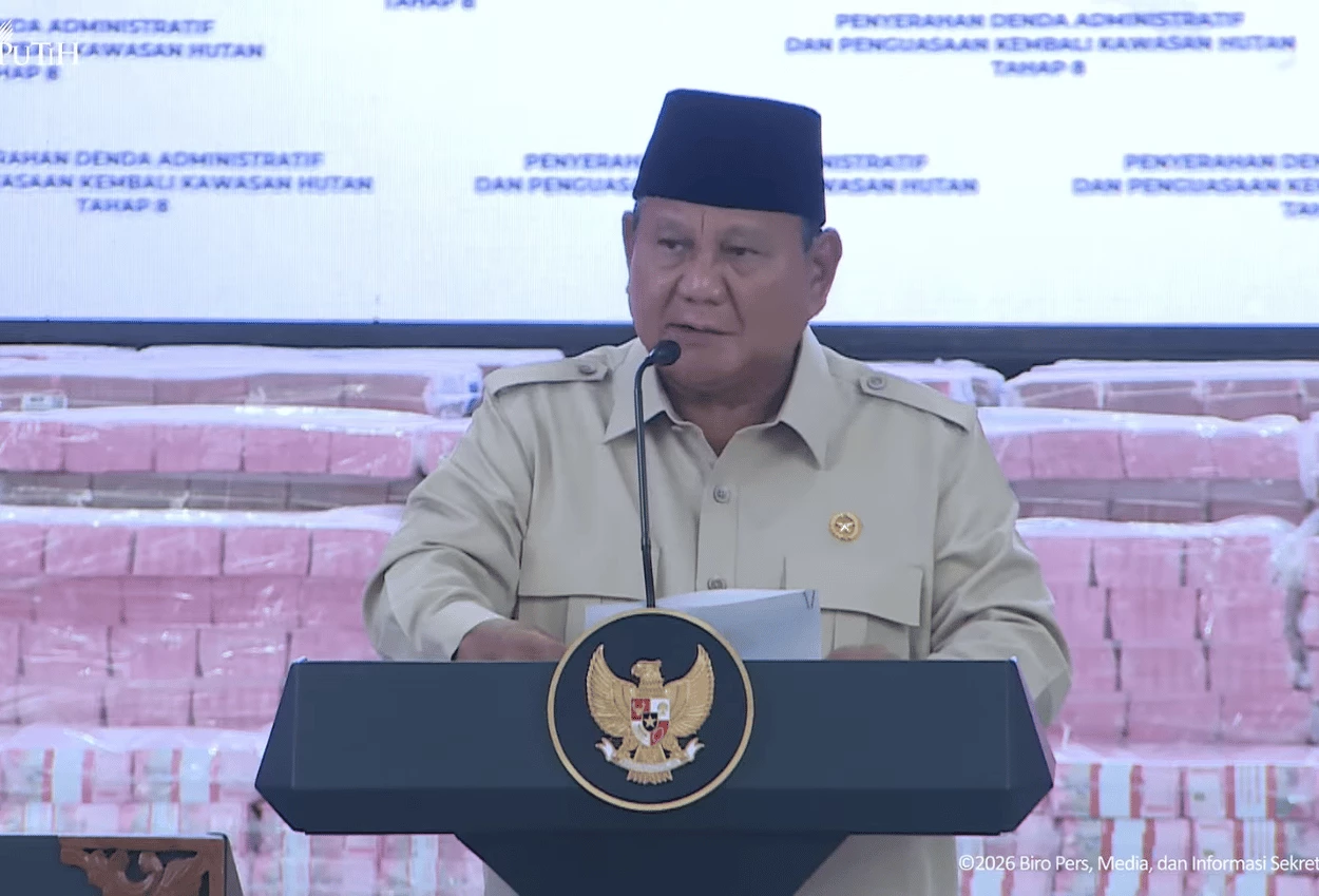 Prabowo Saksikan Penyerahan Uang Rp13,2 Triliun Hasil Penyalahgunaan Lahan