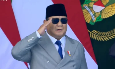 Prabowo jadi Inspektur Upacara di HUT ke 81 TNI