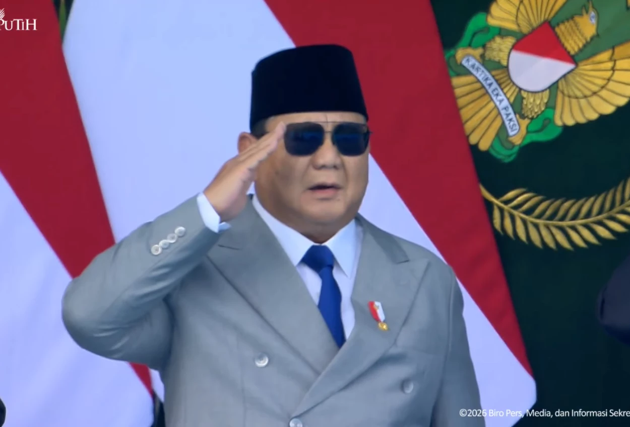 Prabowo jadi Inspektur Upacara di HUT ke 81 TNI