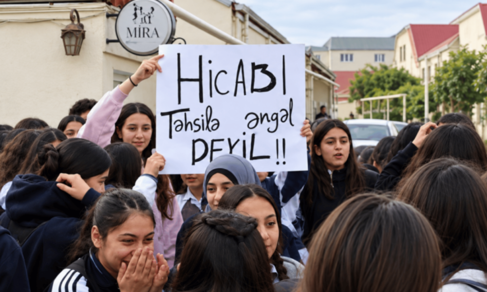 Siswa Gelar Aksi Demo Larangan Penggunaan Hijab di Sekolah Azerbaijin