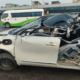 Tabrakan Beruntun Sebabkan Mobil Listrik Ringsek di Tol Ancol, Diduga Akibat Kartu e-Tol Jatuh